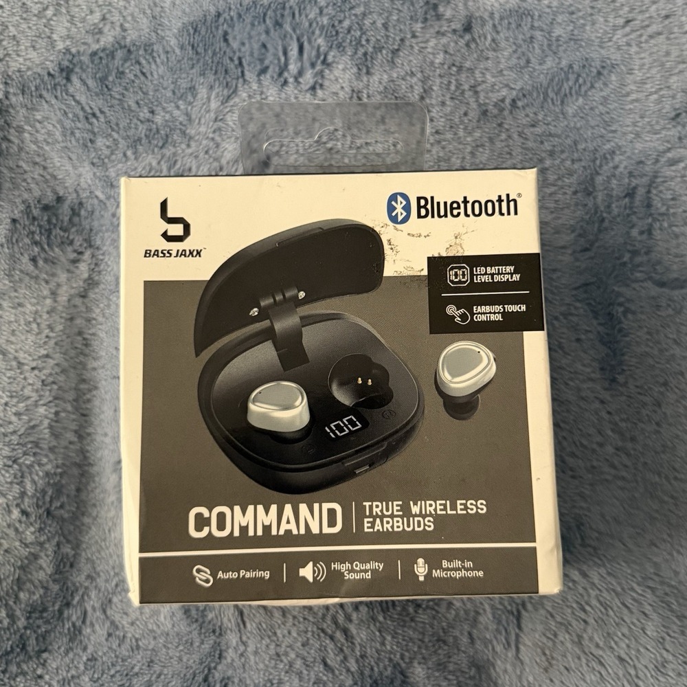 NEW‎ SEALED Bass Jaxx Bluetooth Focus True Wireless Earbuds w/Charging Box Case